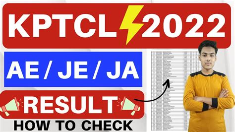 Kptcl Exam Result Kptcl Result Kptcl Ae Je Ja Result