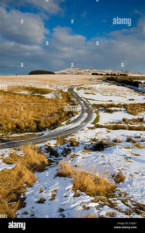 Brown Willy In Snow Bodmin Moor Cornwall Uk Stock Photo Alamy