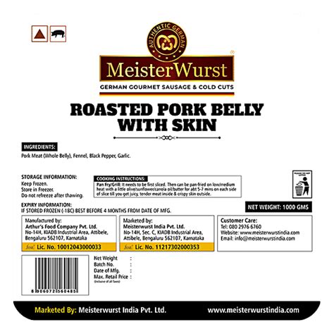 Buy Meisterwurst Pork Roasted Belly With Skin Online At Best Price Of