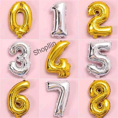 Jual Balon Foil Angka Tebal Ukuran 40cm Gold Silver Shopee Indonesia