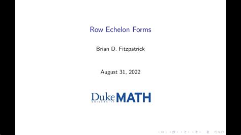 Row Echelon Forms YouTube