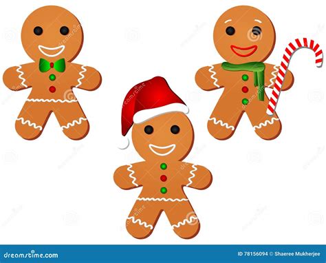 Gingerbread Man Clipart Set Royalty Free Stock Image Cartoondealer