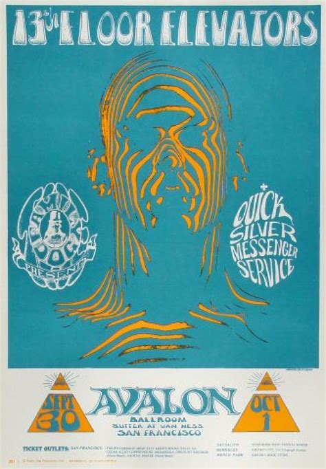 13th Floor Elevators Vintage Concert Poster from Avalon Ballroom, Sep ...