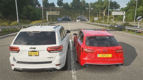 Forza Horizon Jeep Trackhawk Vs Audi Rs Drag Race Youtube