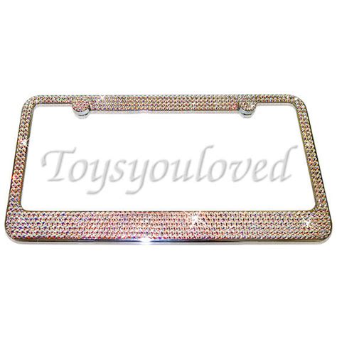 Fancy Full 20s Ab Crystal Bling License Plate Frame Austrian Crystals