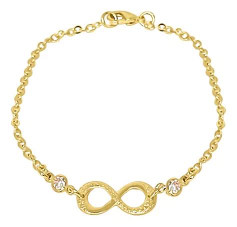 Pulsera Infinito Texturado Circ N Enchapado Oro K Cuotas Sin Inter S