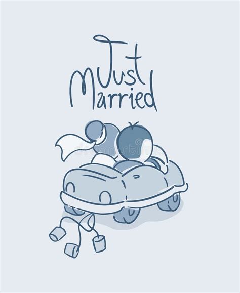 Just Married Couple Driving Car Stock Illustrations 101 Just Married