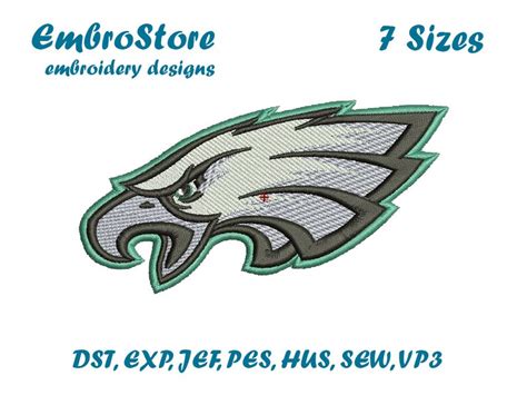 Philadelphia Eagles Embroidery Design 6 Desidns 4x4 5x7 Etsy