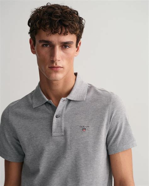 Gant Erkek Gri Regular Fit Polo L Pamuk Grey Melange Polo