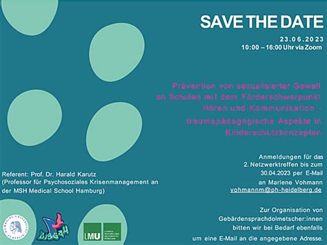 Save the Date 2 Netzwerktreffen Schutzkonzepte Lehrstuhl für