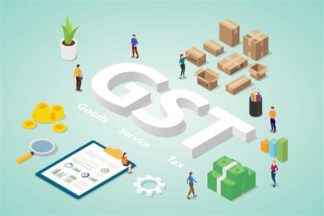 Gst Goods Service Tax With Big Words And People Team 3266923 Vector Art