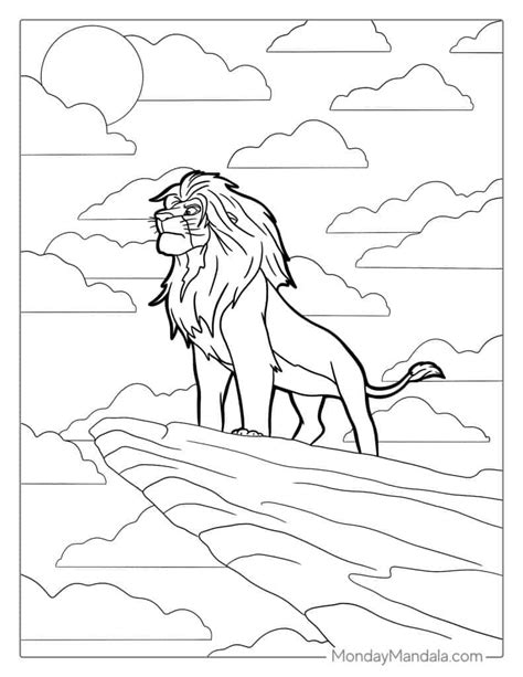 Lion King Pride Rock Coloring Page