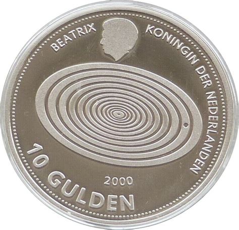 1999 2000 Netherlands Millennium 10 Gulden Silver Proof Coin