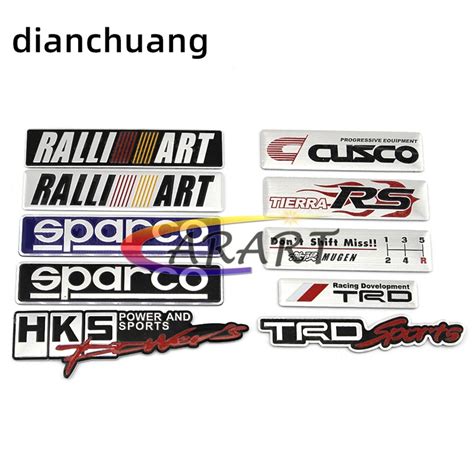 Sparco Mugen TRD Cusco HKS RS Ralliart Metal Sticker Car Modified