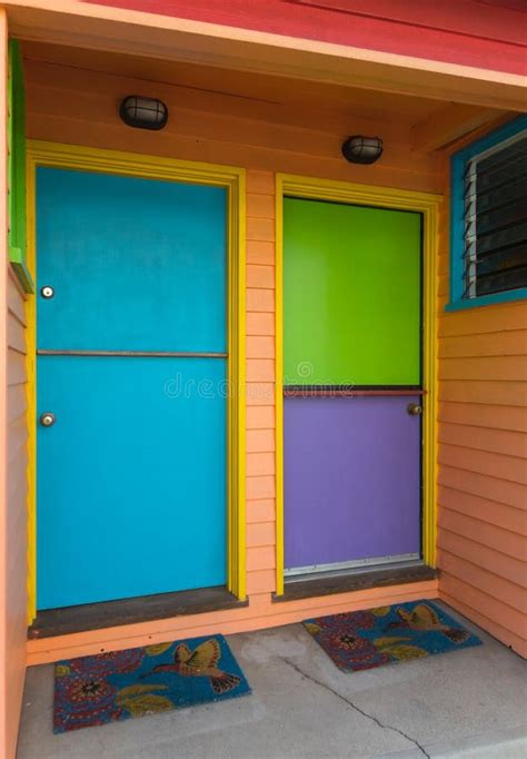 Colorful exterior doors stock image. Image of deco, colors - 191232727