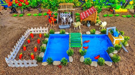 Diy Mini Farm Diorama With Cow Shed And Carrot Field Mini Pump Water