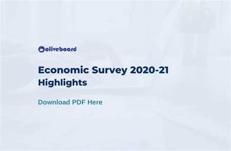 Top 20 Key Highlights Economic Survey 2020 2021 Oliveboard