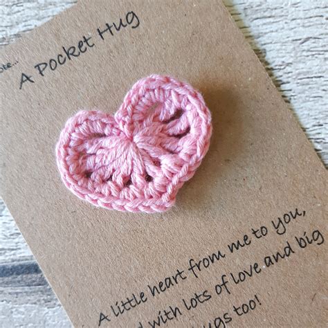 Pocket Hug Heart Thoughtful Gift Crochet Hug Gift Etsy