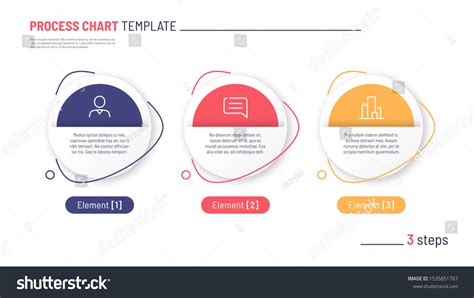 Vector Infographic Process Chart Template Three Stock Vector Royalty