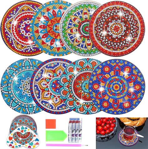 Diamond Painting Untersetzer Stk Diy D Diamond Art Painting Mandala