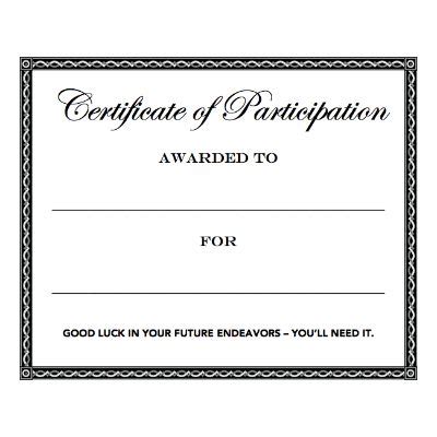 participation award Blank Template - Imgflip