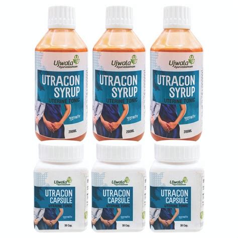 Utracon Syrup And Utracon Capsule Kit For One Month Ujwala Ayurvedashram