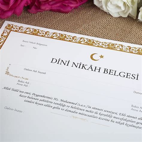 Dini Nikah Belgesi 10 Adet 30 21 Cm