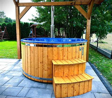 Balia Bania Jacuzzi Ogrodowe Hot Tub Cm Kompozyt Piec Na Drewno