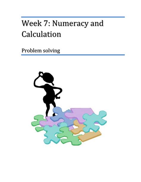 Complete Notes Week 7 Problem Solving In Numeracy And Calculation