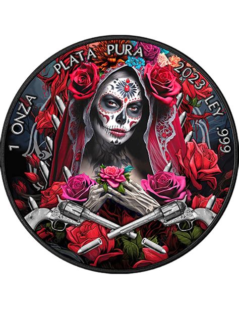 SANTA MUERTE Libertad 1 Oz Moneda Plata 1 Onza México 2023