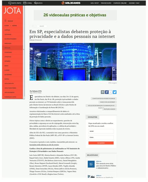 NIC.br - Na Mídia - Em SP, especialistas debatem proteção à privacidade