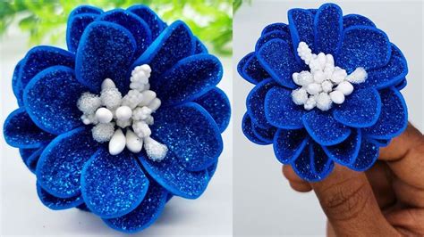 Diy How To Make Glitter Foam Flower Eva Foam Foamiran Handmade