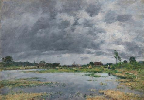 EUGÈNE BOUDIN Les bords de la Touques à Trouville pendant les grandes