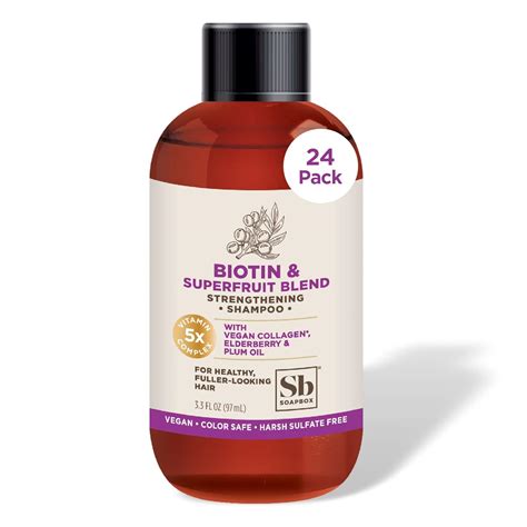 Soapbox Biotin Shampoo Travel Size Biotin And Collagen Super Fruit Bulk 24 Pack