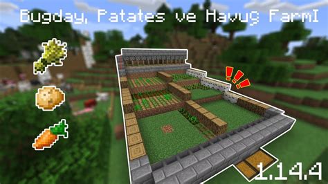 BUĞDAY PATATES VE HAVUÇ FARMI YAPIMI Minecraft Survival S2