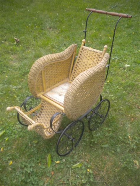 Natural Antique Victorian Wicker Doll Stroller Carriage Circa 1900 From Dovetail On Ruby Lane