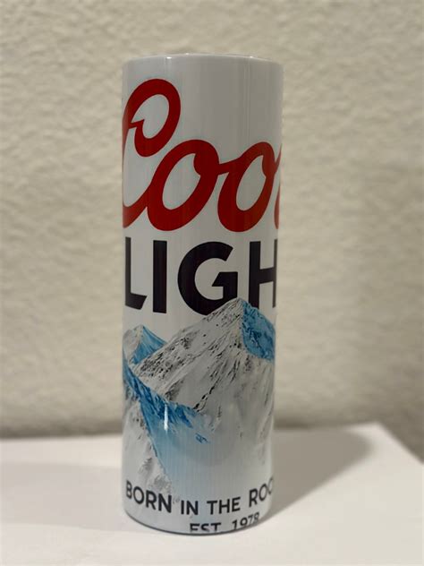 Oz Skinny Coors Light Tumbler With Two Styles Of Lids That Etsy