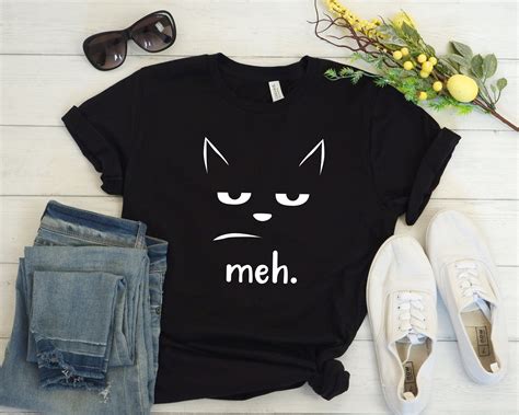 Meh Cat Shirt Funny Shirt Cat Lover Shirt Cat Clothing Etsy