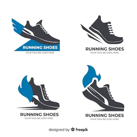 premium vector running shoes logo collection