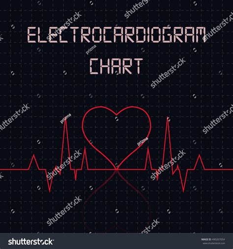 electrocardiogram ecg chart table healthcare infographic stock vector