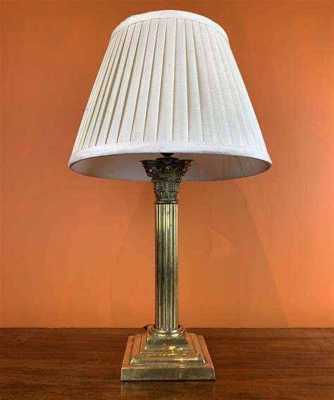 Antique Brass Corinthian Column Table Lamp