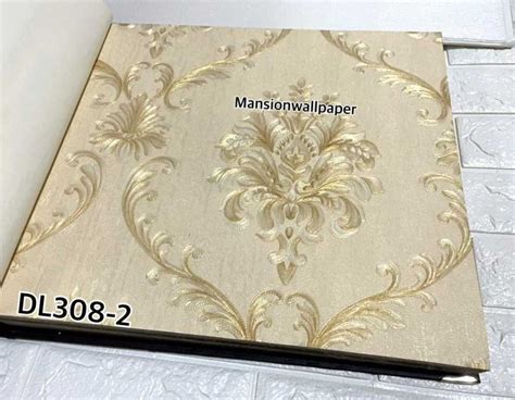 Jual Wallpaper Dinding Klasik Batik Cream Gold Mewah Soft Di Seller