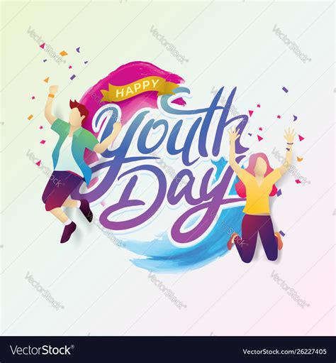 International youth day poster banner Royalty Free Vector