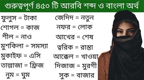 আরবি ভাষা শিক্ষা।। খুবই গুরুত্বপূর্ণ আরবি শব্দের অর্থ Youtube