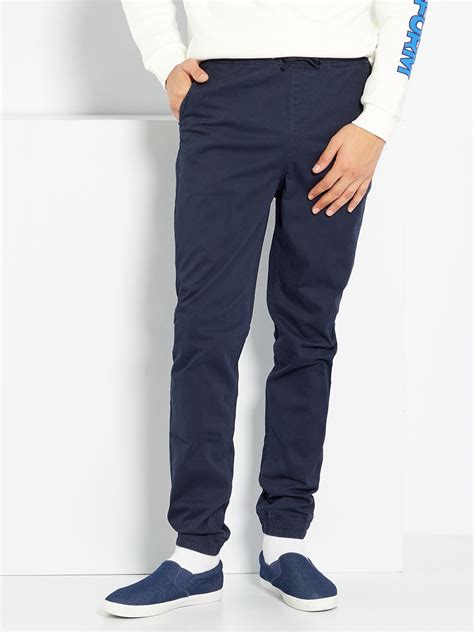 Pantal N Chino Corte Jogger Azul Kiabi