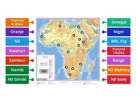 Mapa Afryki Rzeki Pustynie Labelled Diagram