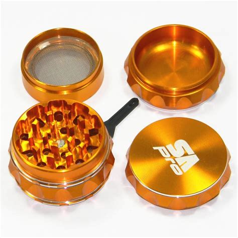 Stone Age Pro 4piece Laser Cut Aluminium Grinder Gold