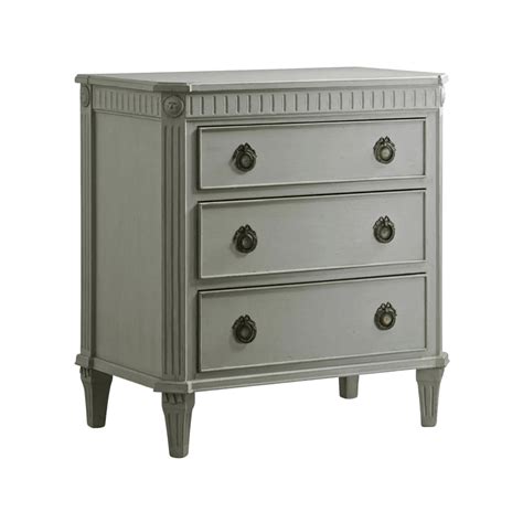 Three Drawer Nightstand With Fluted Carving Available In Multiple Fi