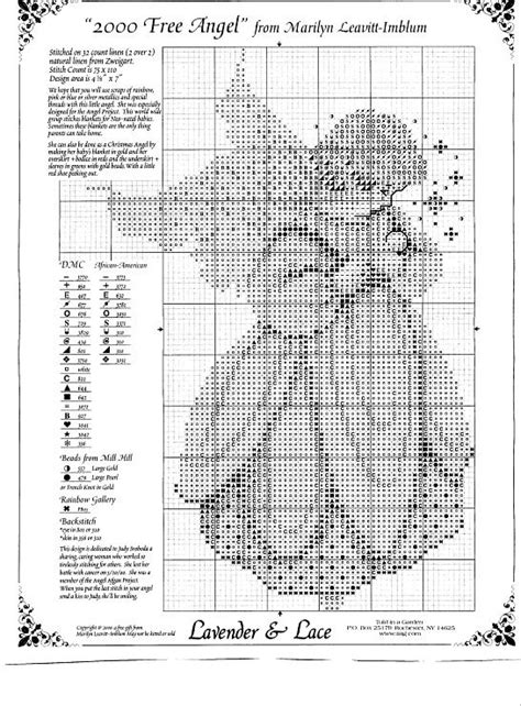 Angel Cross Stitch Patterns Lavender Lace - Cross Stitch Patterns