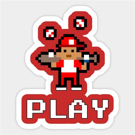 Baseball Gamer Pixel Art - Baseball - Sticker | TeePublic